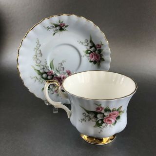 Royal Albert Baby Blue Bone China Teacup & Saucer Vintage England Tea Cup 3