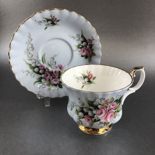 Royal Albert Baby Blue Bone China Teacup & Saucer Vintage England Tea Cup 4