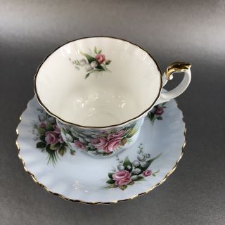 Royal Albert Baby Blue Bone China Teacup & Saucer Vintage England Tea Cup 5