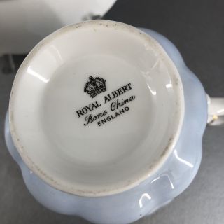 Royal Albert Baby Blue Bone China Teacup & Saucer Vintage England Tea Cup 8