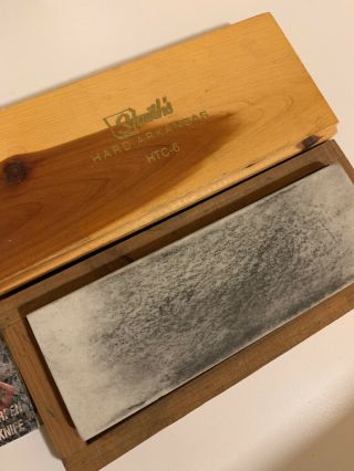 Vintage Smith’s Hard Arkansas Sharpening Stone Htc - 6 Cedar Box.  Oil Stone Wet