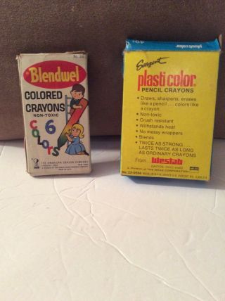 Vintage Crayons Plasti - Color Pencil Crayons And Blendwel Colored Crayons B1