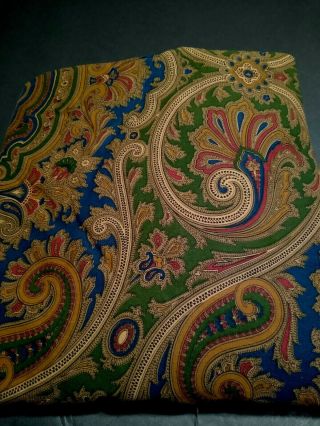 Vtg Ralph Lauren Briann Paisley Twin Size Fitted Sheet Blue Brown Green Red