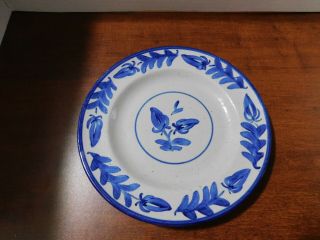 Vintage 1995 Bastine Noblesviile In Pottery Blue Splatterware Plate 7.  5 " Design?
