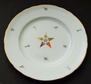 Vintage Tuscan England Bone China Order Of Eastern Star Pattern 8 " Salad Plate