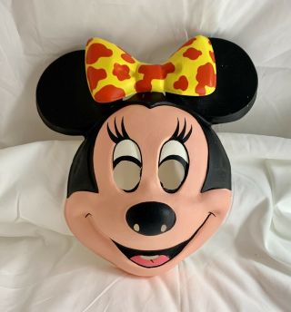 Vintage Walt Disney Prod Minnie Mouse Halloween Face Mask Costume Collectible