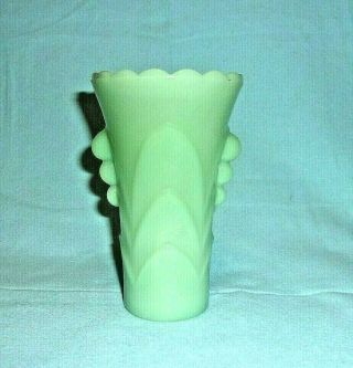 Anchor Hocking Vintage Fire King Jadeite Green Glass 5 - 1/4 " Tall Art Deco Vase