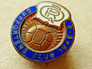Vintage Football Enamel Badge Queens Park Rangers Supporters Club 1948 - 9 Miller