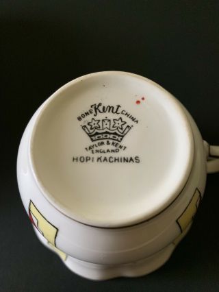 Vintage Taylor & Kent Bone China Hopi Kachinas Cup and Saucer English 5