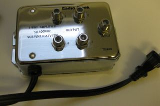 Vintage Radio Shack Retro Chrome 4 Way Video/catv Amplifier 15 - 1119