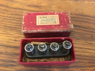 Vintage Starrett No.  494b Toolmakers Locating Buttons & Origin Box Machinist Usa