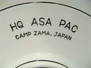VTG & UNIQUE HQ ASA PAC CAMP ZAMA,  JAPAN MILITARY ASHTRAY KOREAN WAR ERA - EXC 3