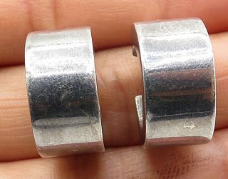 925 Sterling Silver - Vintage Petite Smooth Round J - Hoop Earrings - E4166