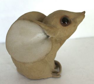 Vtg Anthony Freeman & Mcfarlin Art Pottery Mouse Figurine Big Ears Glassy Eyed