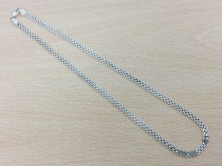 Vintage Sterling Silver Flat Chain Collar Necklace 1980