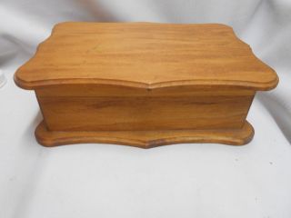 Vintage All Wood Wooden Jewelry Box Chest