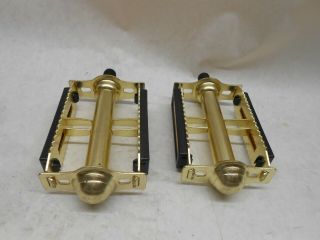 Vintage Rat Trap Bicycle Pedals Fit Amf Huffy Sears Roadmaster Murray 1/2 " Gold