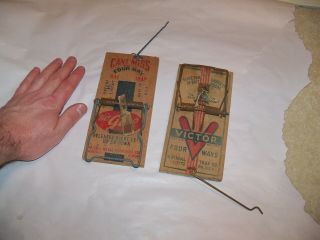 Vintage Mcgill & Animal Trap Co.  Mouse Traps Cant Miss Victor Four Ways
