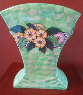 Vintage Maling Art Deco Lustre Thumb Print Floral Vase