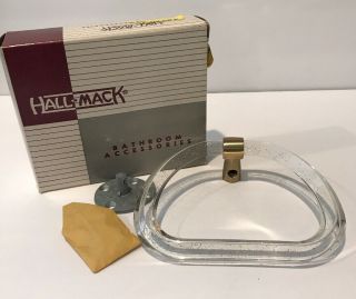 Retro Vintage Hall Mack Glittery Lucite Towel Ring In Brass
