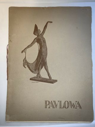 Vintage 1920s Program Book Ballet Legend Anna Pavlowa (pavlova) Laurent Novikoff