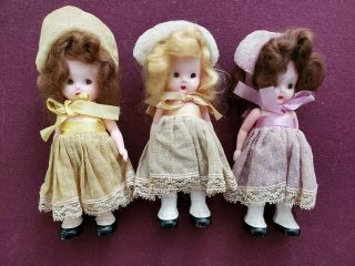 6 " Vintage Dolls S&e Knickerbocker Plastic 1940s 50s Hard Plastic