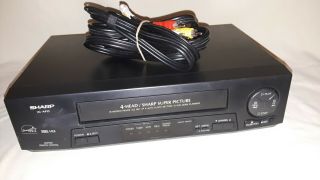 Sharp Vc - A410u Vhs Player Vcr 4 Head Video Cassette Recorder No Remote,  W/rca