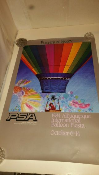 Vintage 1984 Albuquerque Balloon Fiesta Poster Flights Of Fancy Psa Airlines