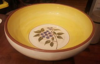 Vintage Signed Stangl Large 10 " Blueberry Large Serving Bowl