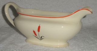 Vintage Sears Universal Pottery Cattail Gravy / Sauce Boat