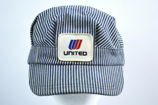 Vintage Employee Uniform Hat United Airlines Embroidered Patch Ramp Service Crew
