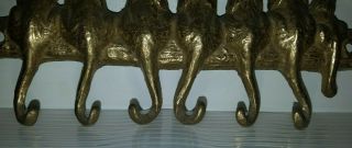 Brass Seven Cats Kittens Key Holder Hooks Wall Mount Hang Keys On Tails Vintage 2