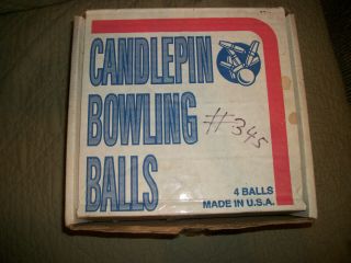 4 Vintage Candlepin Bowling Balls W/ Box