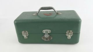 Vintage Simonsen Metal Products 16” Tackle Box - 2 Trays,  Eagle Lock,  Key -