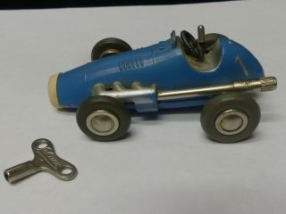 Vintage Schuco Model 1040 Micro Racer Car Us Zone Germany Blue With Key
