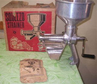 Vintage All Metal Squeezo Strainer 400 - Ts Berarducci Brothers Complete U.  S.  A.
