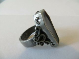 Vintage Ring Gothic Pewter 1995 England Alchemy Carta Corpse In Casket Coffin 4