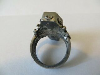 Vintage Ring Gothic Pewter 1995 England Alchemy Carta Corpse In Casket Coffin 5