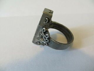 Vintage Ring Gothic Pewter 1995 England Alchemy Carta Corpse In Casket Coffin 6