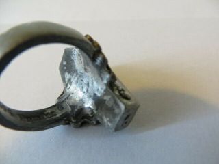 Vintage Ring Gothic Pewter 1995 England Alchemy Carta Corpse In Casket Coffin 8