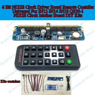6 - Bit Nixie Clock Remote Control Board Motherboard Kit For In12 In14 In18 Qs30 - 1