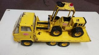 Vintage 1976 - 1977 Tonka Truck,  Medium Scale Forklift,  With Flatbed Truck