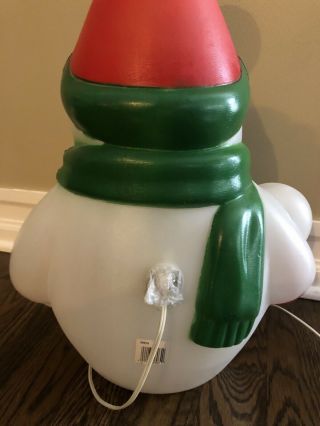Vintage General Foam Plastics Snowman Blow Mold Lighted 23 