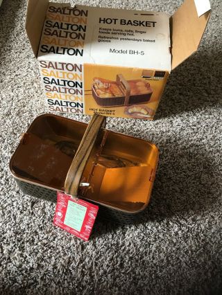 Vintage Salton Bh - 5 Hot Basket - Bread Bun Roll Warmer In Worn Box