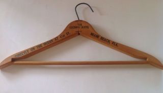 Vintage Wooden Clothes Hanger The Lucerne Hotel Miami Beach,  Fl Advertising