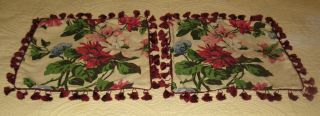 Vintage Barkcloth Pillow Slips / Covers Bright Floral