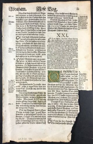 1589 Luther Danish Bible Leaf 1611 Kjv Irish Hebrew Latin Armenian Welsh Swedish