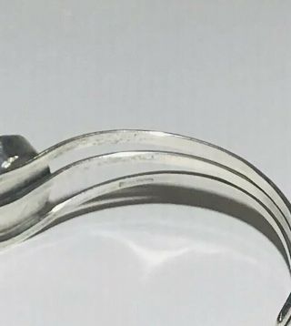 Native American Vintage Sterling Silver 925 Malachite Stone Split Cuff Bracelet 5