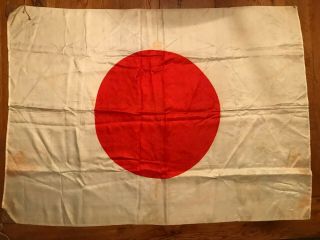 Vintage Originial Japanese Ww2 Wwii Imperial Japan Silk Flag 38 " X 27 "
