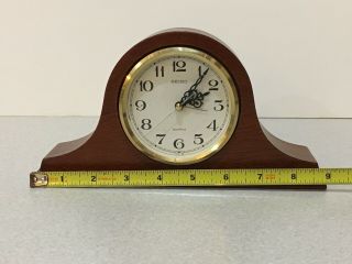 Vintage Seiko Quartz Mantel Shelf Desk Alarm Clock Wooden Mantle